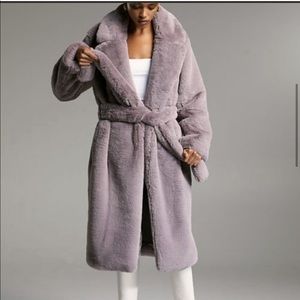 Babaton Lilac Faux Fur Coat S